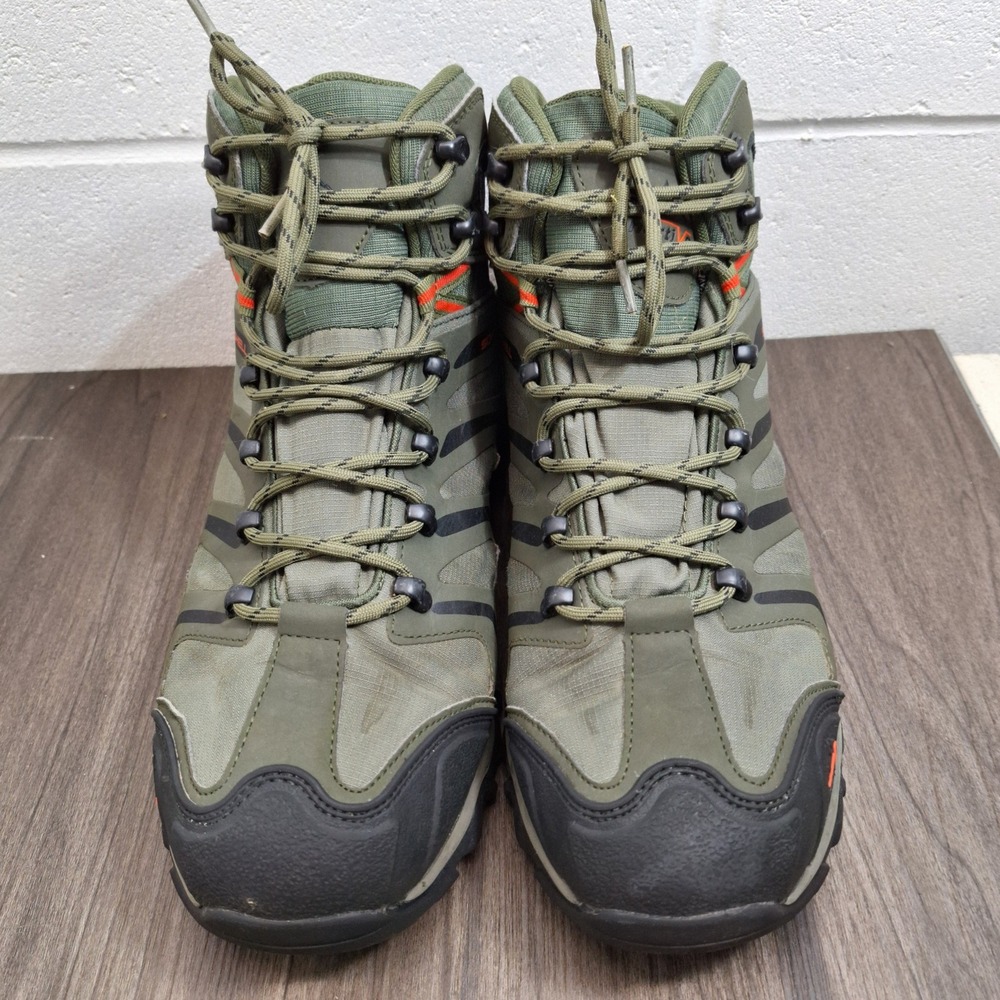Nortiv 8 Mens Softshell Waterproof Hiking Boots Olive Green Black 160448-M Sz 13